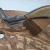 LK Professional Leather Head Knife with natural wood handle