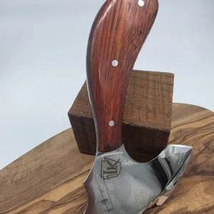 LK Professional Leather Head Knife with red wood handle